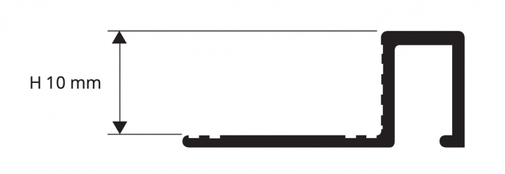 Латунный П-образный профиль ЛПО-П10х10 брашированный 2700 мм