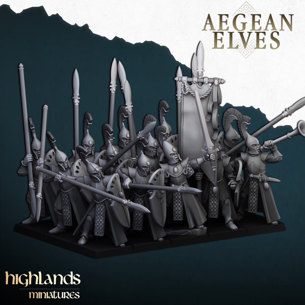 Миниатюры Warhammer Elves Aegean Spearmen