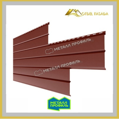 Сайдинг металлический L -Брус ХL Полиэстр 0.45мм - RALL 3009 Красная окись (Заказ)