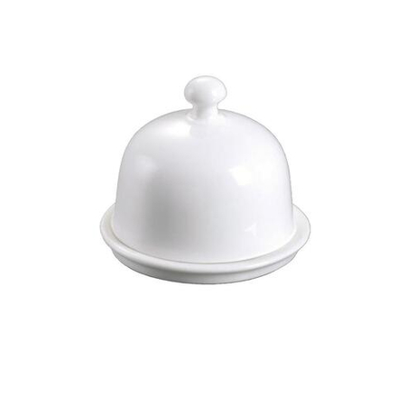 Масленка икорница 30 мл d 8,8 см h8 см с крышкой белая фарфор NEW P.L. Proff Cuisine [1]