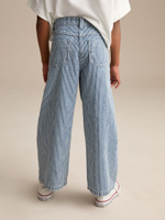 Джинсы широкие для девочки Next E89-693, Синий, Белый