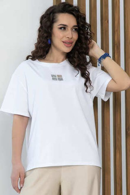 Футболка Аника (белая/коты) Б13493-20М LT Collection