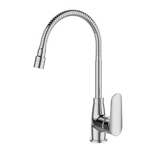 Смеситель для кухни 35к Milardo M07SB2FM05 "Meal" гибкий, высокий пов. излив, п/гайку, ХРОМ