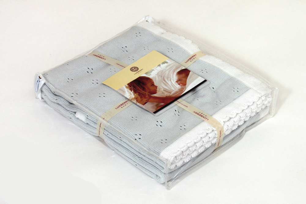 Элитный плед детский Imperio 149 голубой от Luxberry упаковка