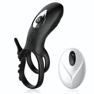 Черное эрекционное кольцо с вибрацией и утяжкой под мошонку (Цвет: черный)