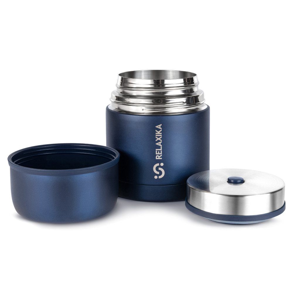 Термос для еды Relaxika 301 (0,5 литра), темно-синий