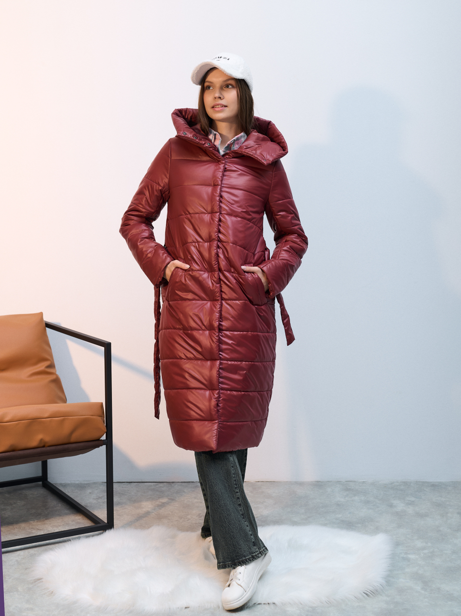 Пальто  демисезонное "Анель" бордо