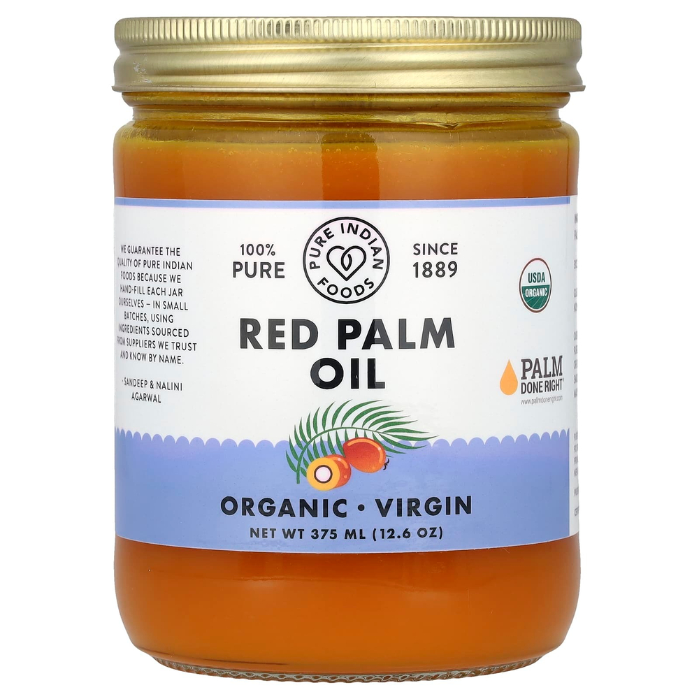 Pure Indian Foods, Красное пальмовое масло, 375 мл (12,6 унции)