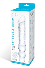 Прозрачный двухсторонний стимулятор 12 Double Ended Dildo - 28 см. (Цвет: прозрачный)