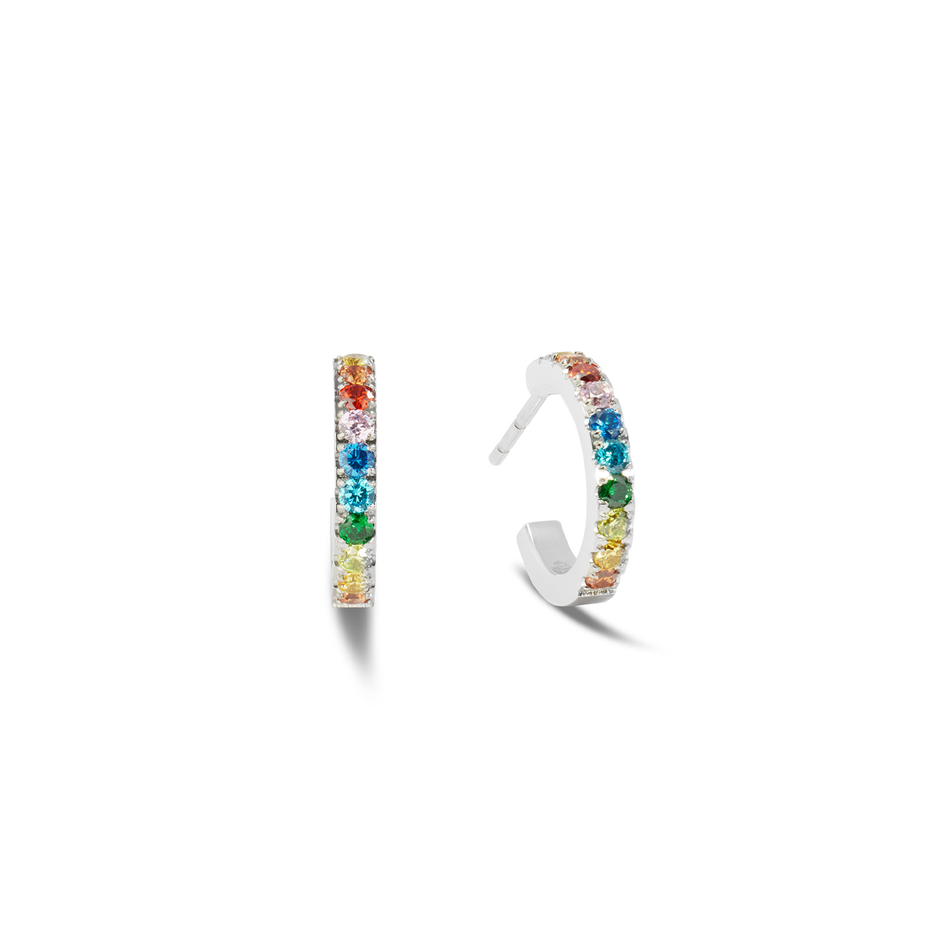 Серьги Coeur de Lion Hoop Multicolour Silver 15мм 0146/23-1517