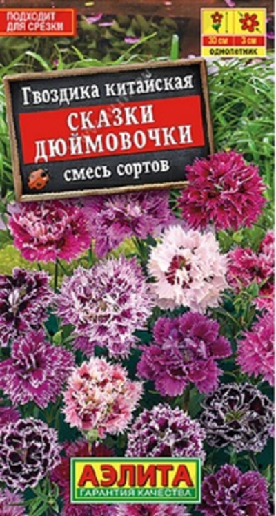 Гвоздика китайская Сказки Дюймовочки, смесь окрасок