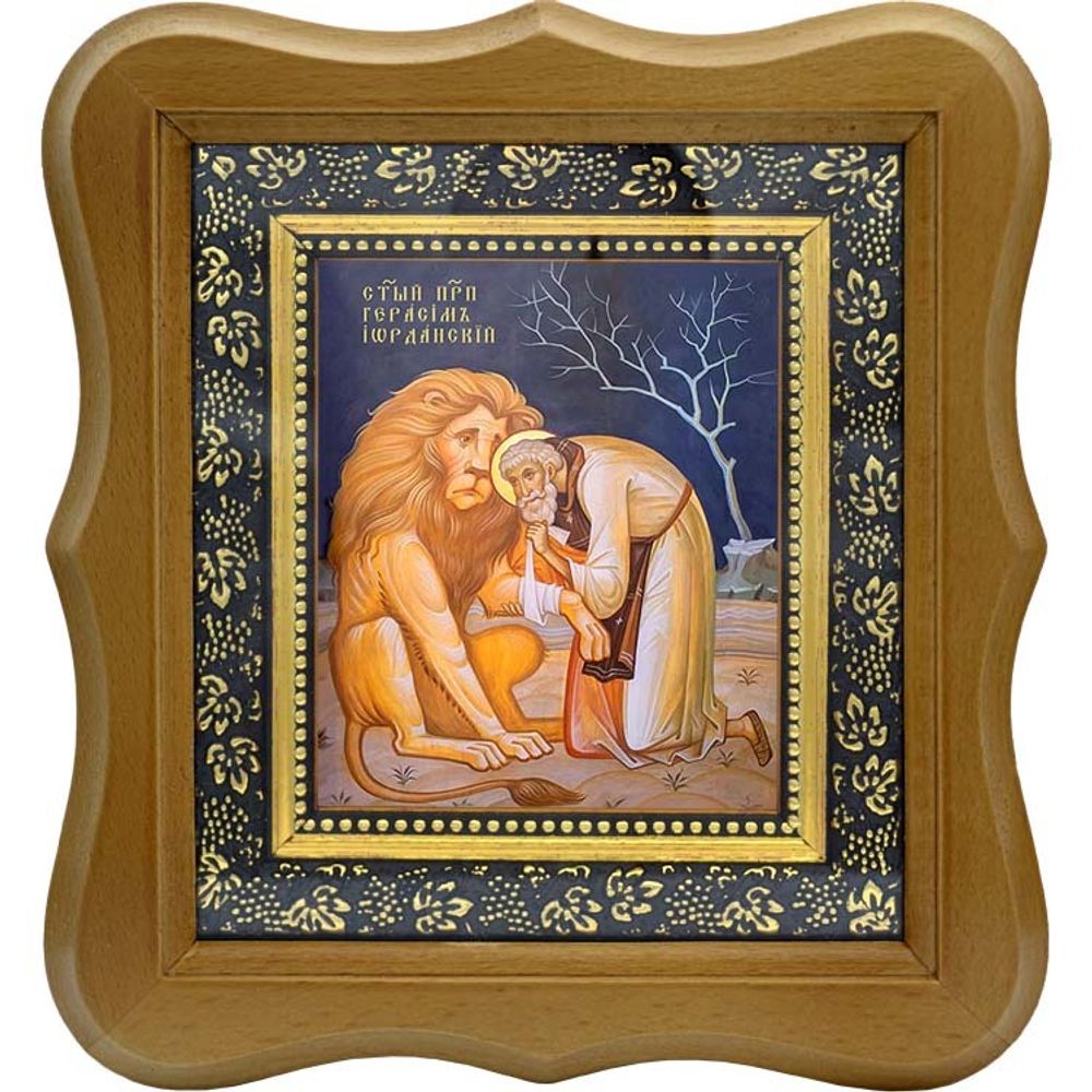 Герасим Иорданский Преподобный. Икона на холсте.