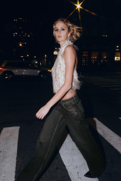 ZARA ТОП ХАЛТЕР ИЗ ИСКУССТВЕННОГО МЕХА, ЭКРЮ МЕЛАНЖ