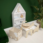 🏡 Стеллаж-домик «Теремок» — где книги живут как в сказке, а игрушки — как в гостях у друзей 🐰📚