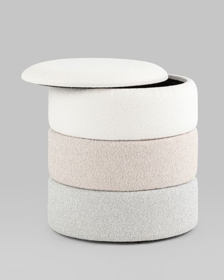 Пуф с ящиком Hive XS букле бежевый