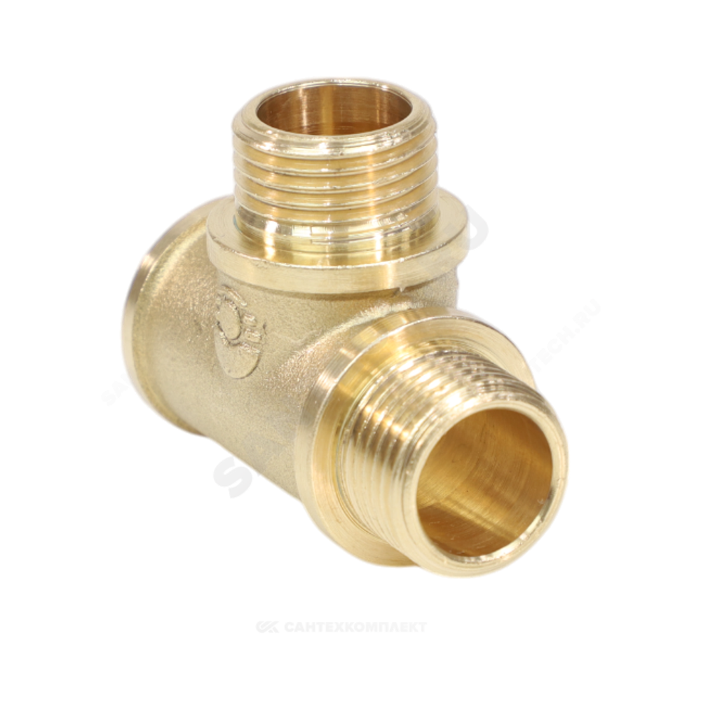 Тройник латунь переходной Ду 15 (1/2") ВР/НР/НР VALFEX VF.133.L.012.012.012