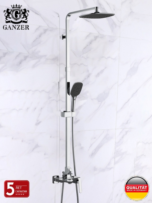 26061-C Душевой релинг (черный,хром) GANZER  (4/1шт)