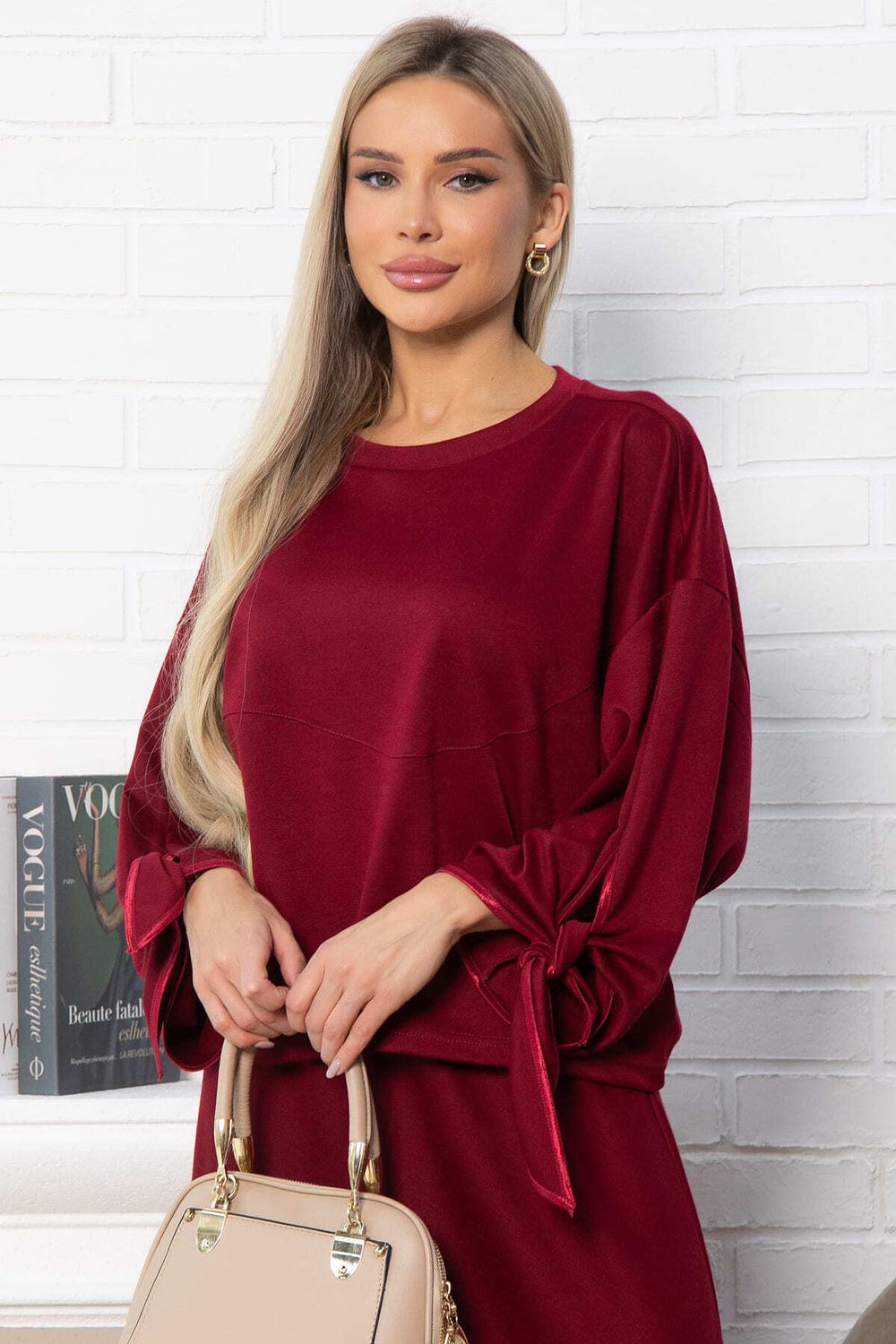 Джемпер с завязками Твист (бордовый) Б14867-10М LT Collection