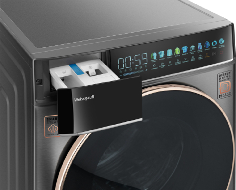 Стиральная машина Weissgauff WM 58411 Direct Drive Inverter Premium Steam Grey