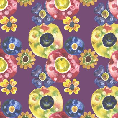 абстрактные цветы на бордовом