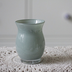 Вазочка кувшинчик серо-бирюзовая D7 x H9 см