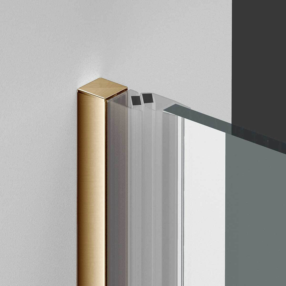 Душевая дверь Alpha VDP-3AL800CLG , брашированное золото, стекло прозрачное