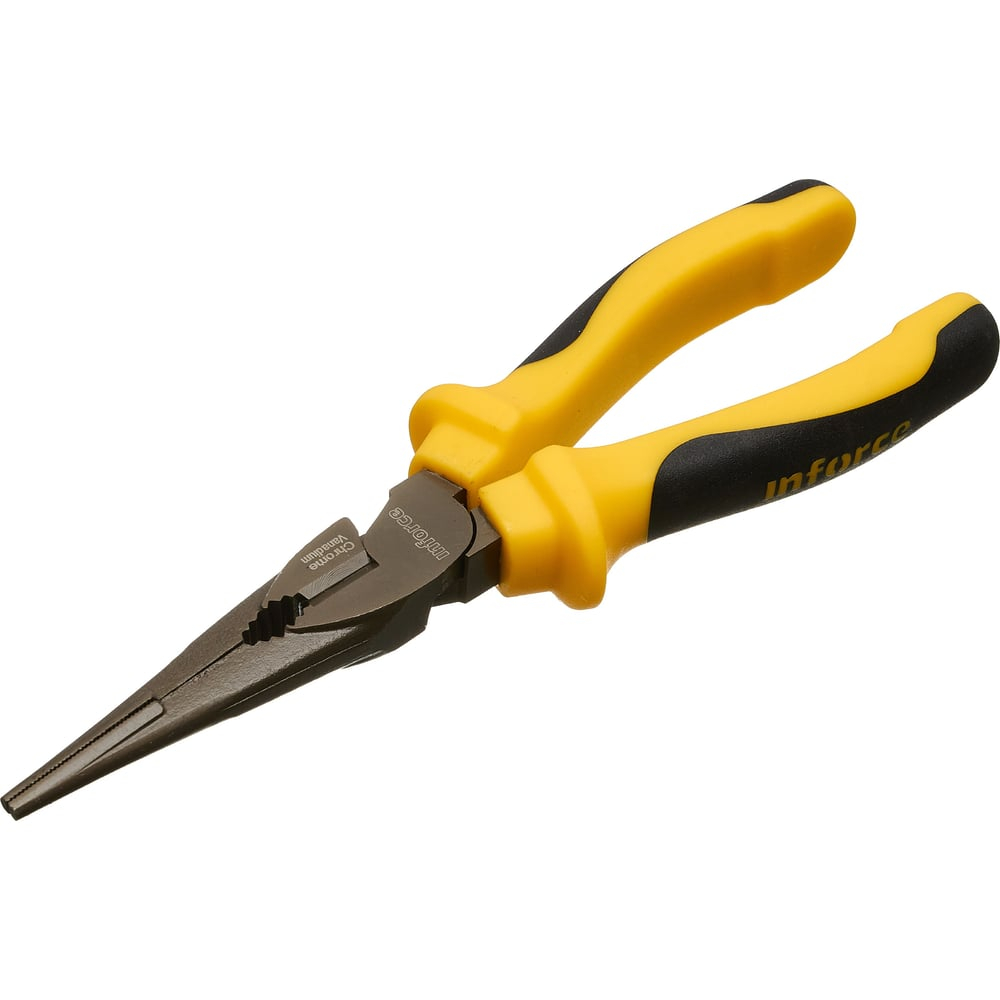 Никелированные длинногубцы Inforce 200мм 06-18-47
