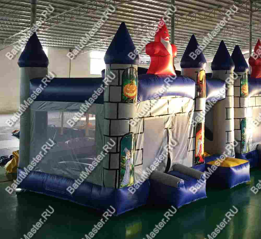 Коммерческий надувной батут "Замок Мерлина", размер 4*4*4 м