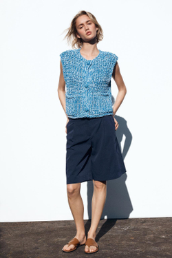 ZARA ЖИЛЕТ КРУПНОЙ ВЯЗКИ, СИНИЙ