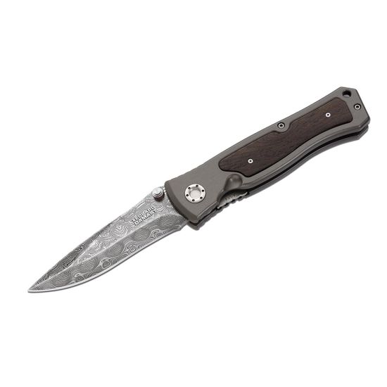 Складной нож Boker 111054DAM Leopard Damast II c клинком из стали Damascus, рукоять алюминий