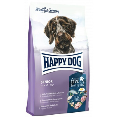 Happy Dog Fit&Vital Senior - корм для пожилых собак средних и крупных пород с птицей, ягненком и рыбой