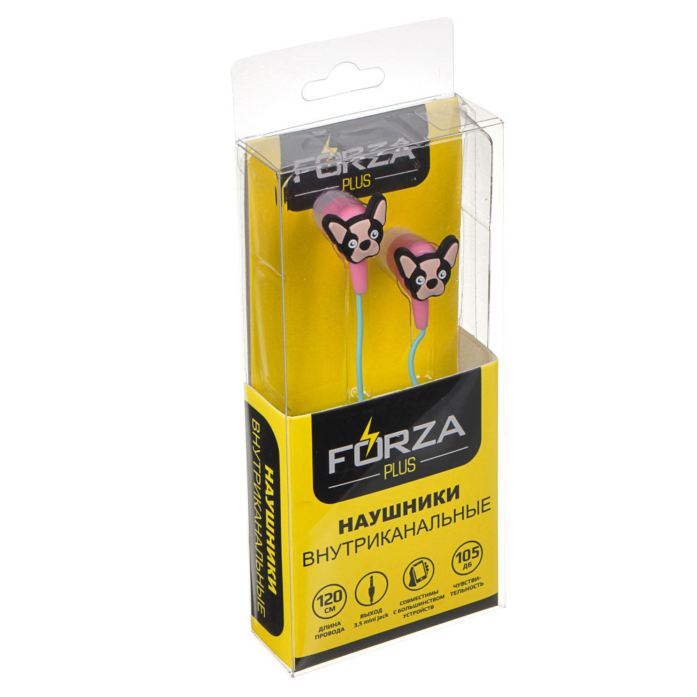 Наушники проводные ФОРЗА вакуумные коробка ПВХ 12 дизайнов
