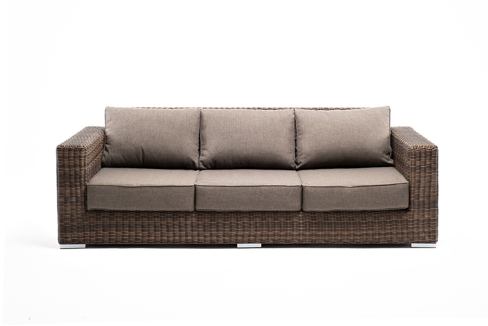 "Боно" диван из искусственного ротанга трехместный, цвет коричневый