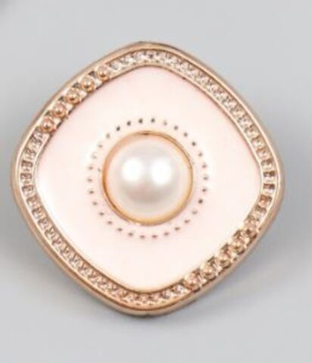 пуговицы пластик для творчества "Жемчужинка в белом квадрате" 2,3х2,3х1,2 см 9410843