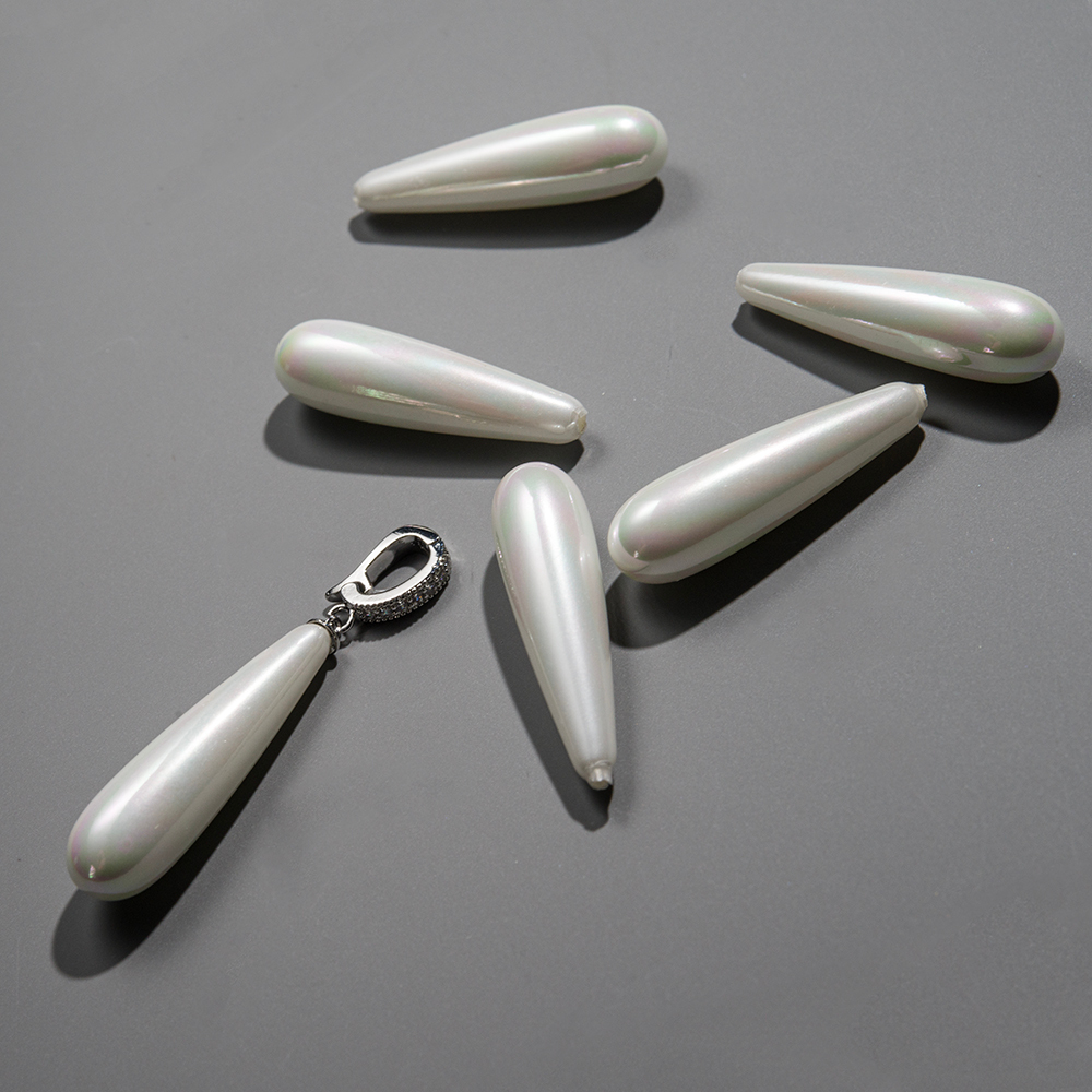 Хрустальный жемчуг, оттенок "Белый", полупросверленная капля, 30,5*8,5мм