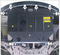Защита стальная для Hyundai Sonata VI, Kia Optima III (РФ рынок) Motodor.70918