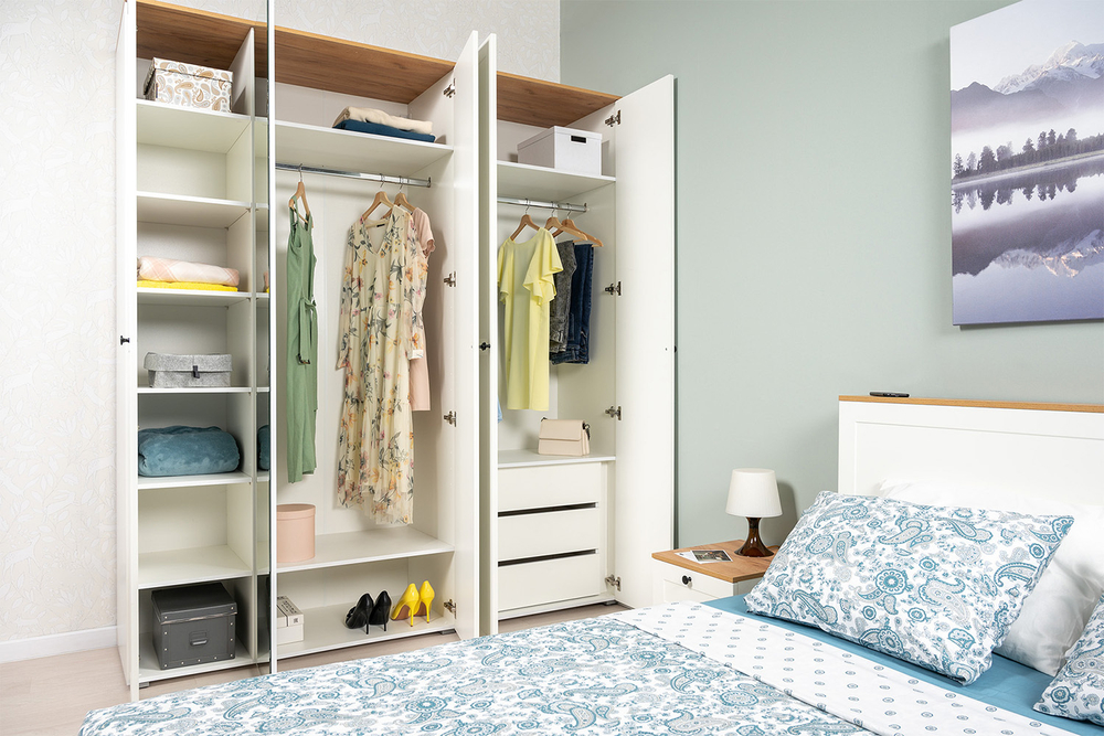 Шкаф для одежды 13.336.03, Белый шагрень, Дуб золотой