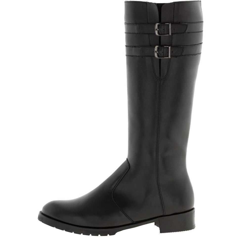 635507 Сапоги женские черные кожа