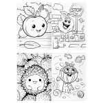 Раскраска А4, 16 стр., "В стиле kawaii"