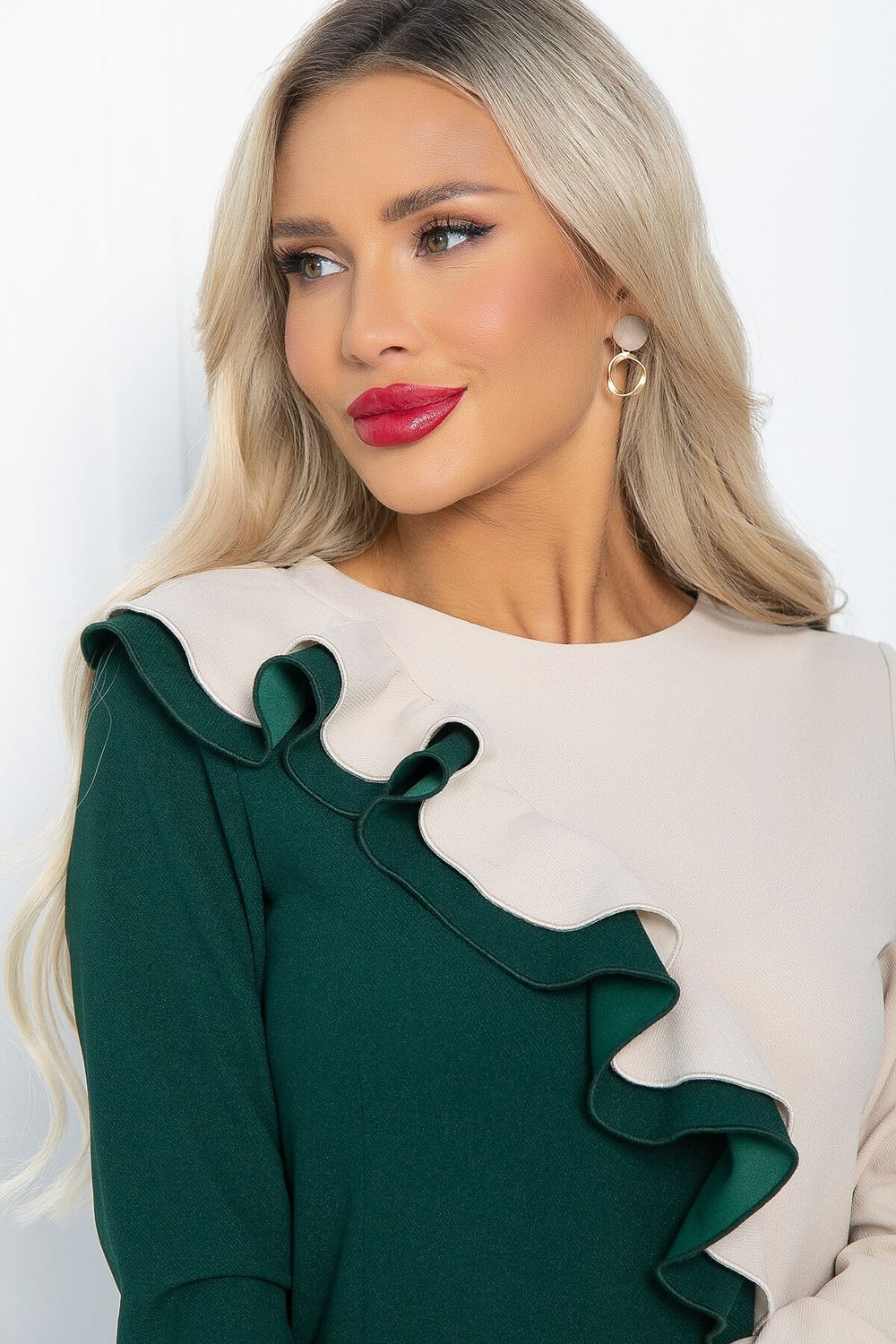 Платье Эванесса (зелено-бежевое) П12742-35М LT Collection