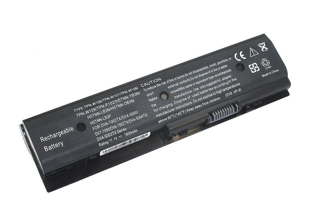 Аккумуляторная батарея для ноутбука HP DV6-7000 DV6-8000 (HSTNN-LB3N) 7800mAh OEM черная