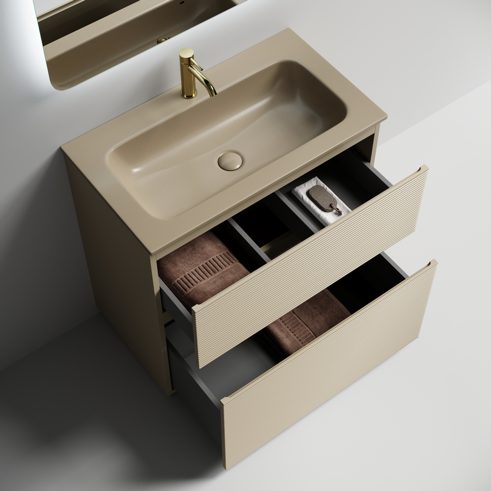 Тумба напольная Sancos Folk Floor 790х445х850, c двумя ящиками оснащенными доводчиками, Капучино, арт.FL80FCP