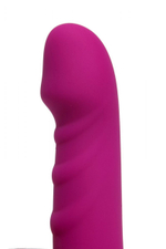 Лиловый силиконовый вибратор для точки G - 17 см. (Цвет: лиловый)