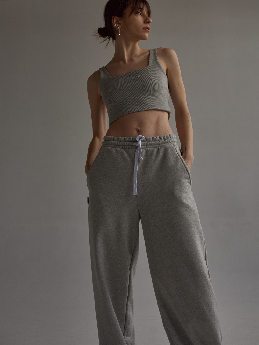 Wide Sweatpants LOGO Melange