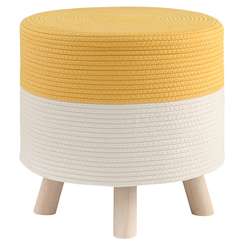 Пуф devy, D40х40 см, бежевый/горчичный