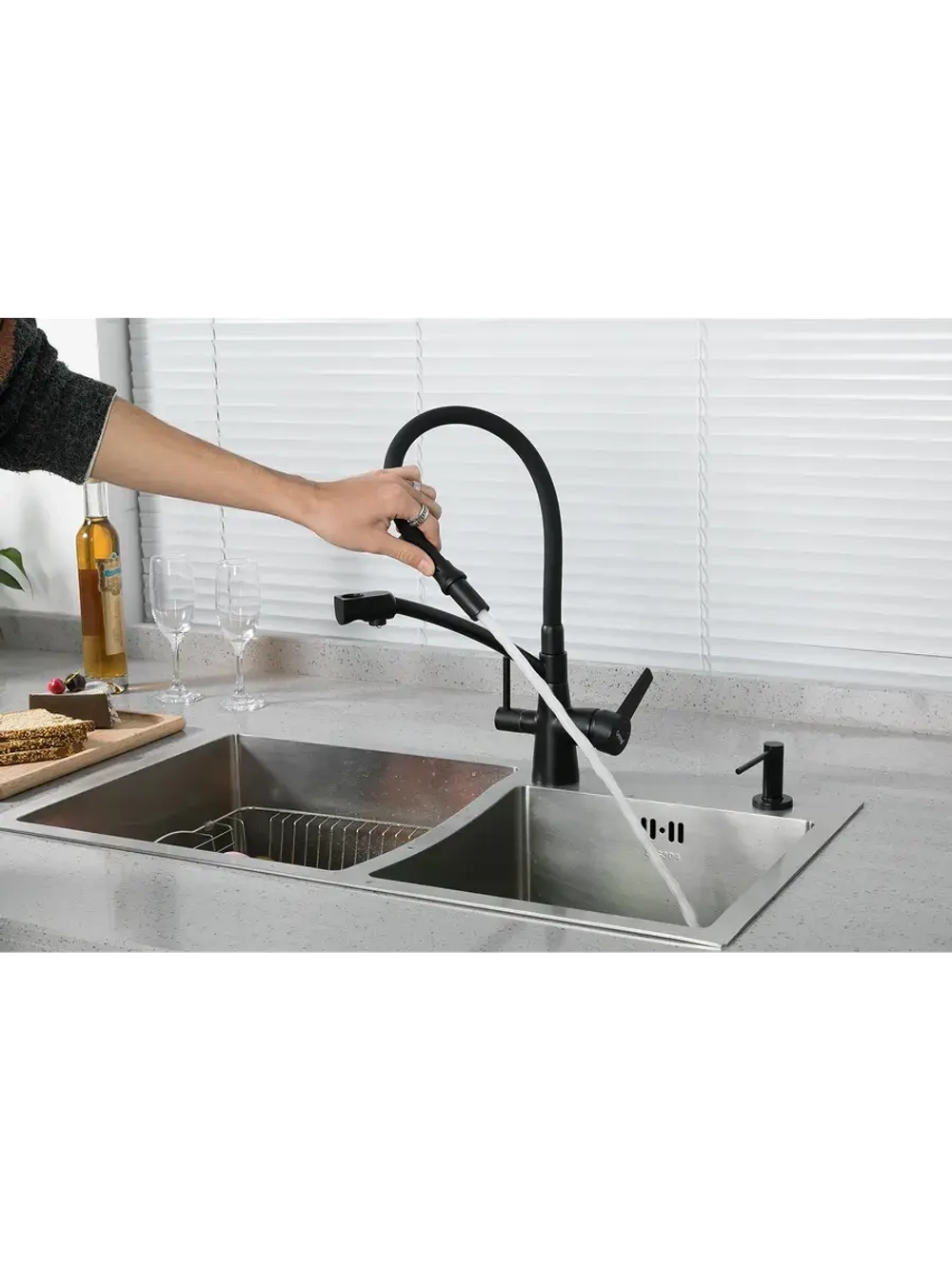 Смеситель для кухни с подключением к фильтру Gappo G4398-16