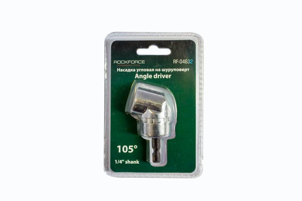 Адаптер-переходник угловой для шуруповерта 1/4''(F),в блистере RockForce RF-04632