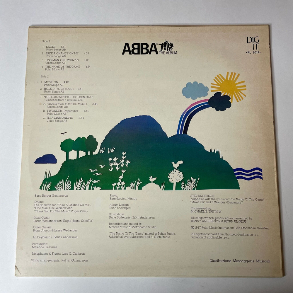 Винтажная виниловая пластинка LP ABBA АББА The Album Альбом (Италия 1978) Take A Chance On Me