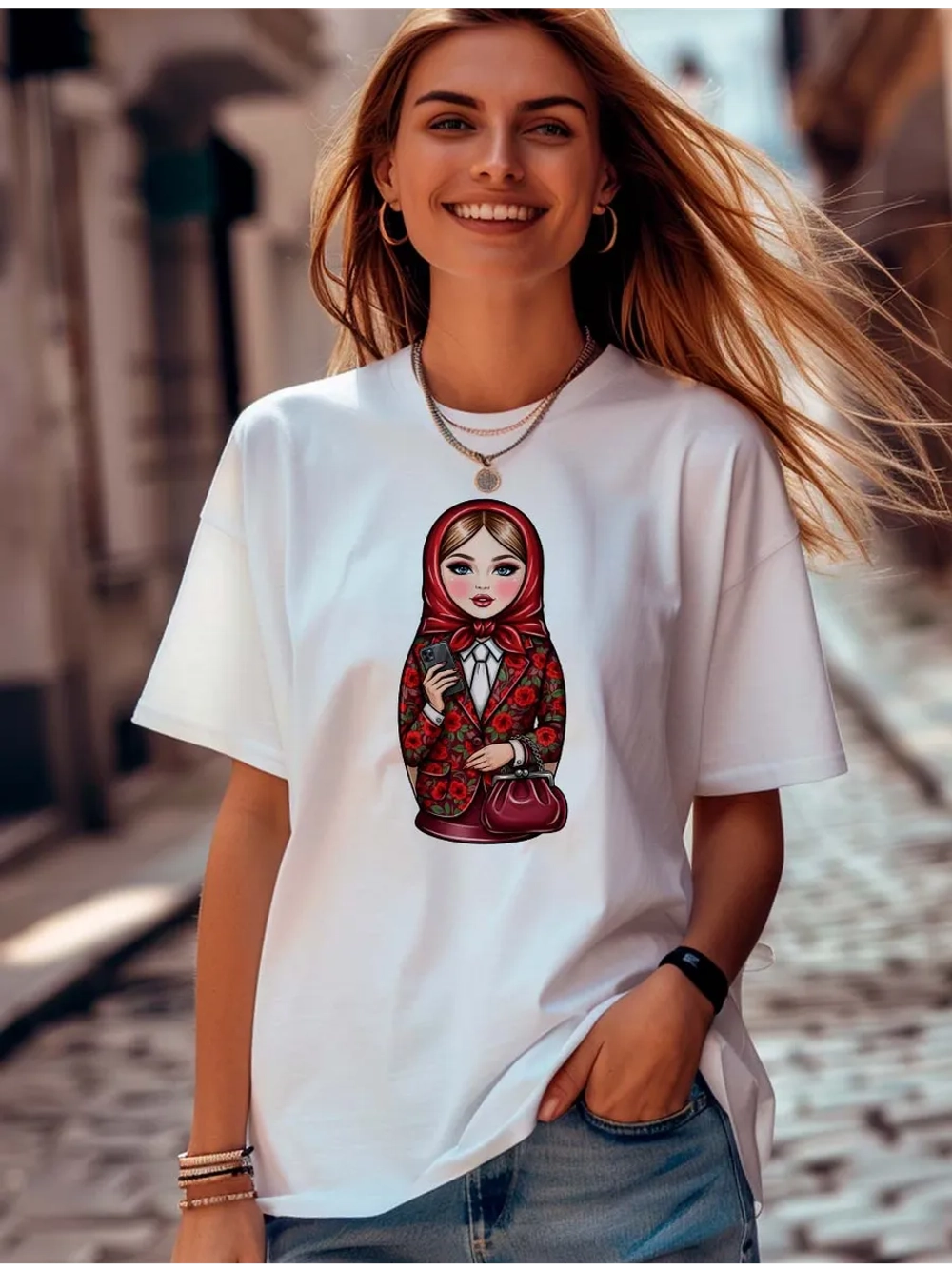Футболка с матрешкой