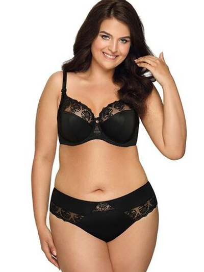 Трусики-слипы с нежными кружевными вставками (Размер: XXXL) (Цвет: черный)